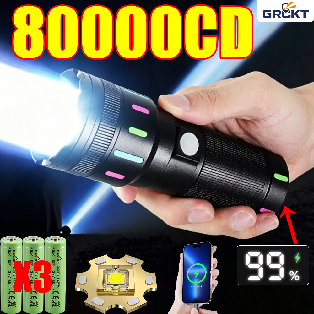 Outdoor Adventure Trips - مصباح LED قوي للغاية بقوة 80000