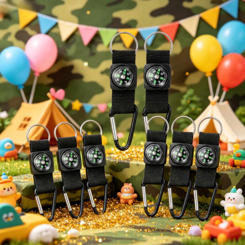 6 قطع من البوصلة السوداء مع مش - مراجعة Outdoor Adventure Birthday Party وسعره